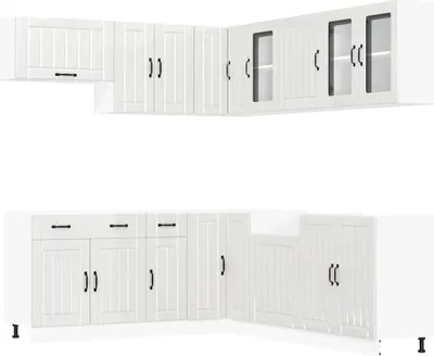 Produktbild von 11-tlg. Küchenschrank-Set Lucca Hochglanz-Weiß Holzwerkstoff