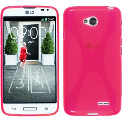 Produktbild von PhoneNatic Case kompatibel mit LG L70 - pink Silikon Hülle X-Style + 2 Schutzfolien