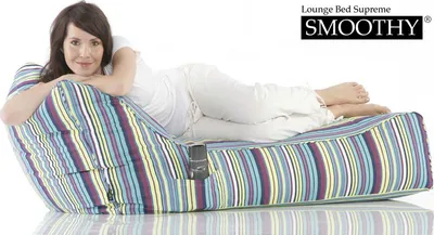 Produktbild von Smoothy® Sitzsack Bett XXL aus 100% Baumwolle 128x70x66cm | Türkis | Universal Beanbag Bodenkissen für Kinder & Erwachsene mit Seitentasche