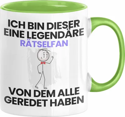 Produktbild von Rätselfan Geschenk Tasse Lustige Geschenkidee Geburtstag für Rätselfan Ich Bin Dieser Legendäre Rätselfan Von Dem Alle Geredet Haben Kaffee-Becher (Grün)