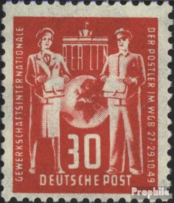 Produktbild von Briefmarken DDR 1949 Mi 244 gestempelt Gründungskonferenz der Postgewerkschaft