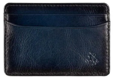 Obrázok produktu pre Kožené puzdro na karty pre pánske karty značky Visconti, modrej farby, s technológiou RFID, rozmer 10,5 x 7 cm