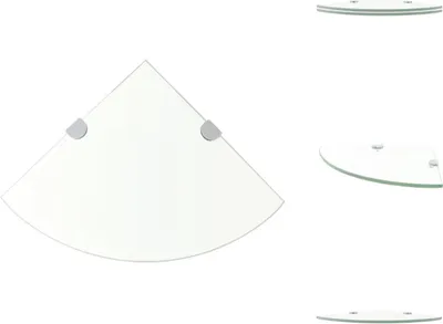 Produktbild von vidaXL Eckregale 2 Stk. mit verchromten Halterungen Glas Transparent -  Wandregale