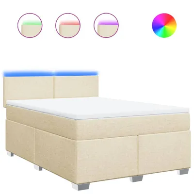 Obrázek produktu pro vidaXL Postel Boxspring s matrací Cream 160x200 cm Látka