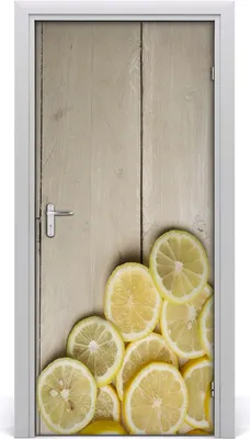 Produktbild von Tulup Türaufkleber 95x205 cm Dekorative Aufkleber Selbstklebend Wasserdichte Tapete Abnehmbar Schlafzimmer Wohnzimmer Wohnkultur - Zitronen Holz