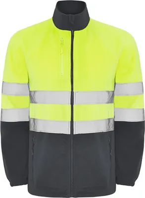Produktbild von Roly Workwear HV9305 | Altair Hi-Viz Fleece Jacke mit Reflektionsstreifen - Farbe: Lead 23/Fluor Yellow 221 - Größe: 4XL