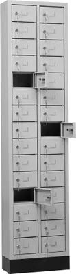Produktbild von Gürkan Schließfachschrank lichtgrau 111526, 30 Schließfächer 46,0 x 20,0 x 195,0 cm