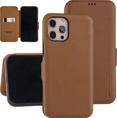 Produktbild von Apple iPhone 12 Pro Max Light Brown Book type case - Card Holder