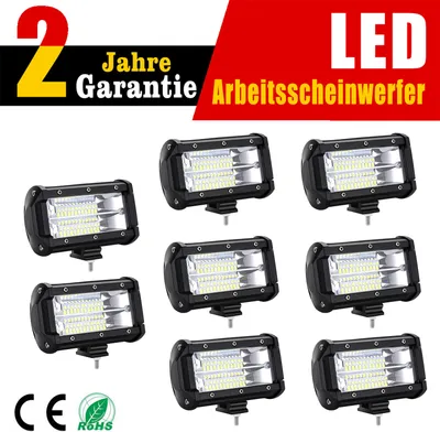 Image de XMTECH 8 pièces 72W LED Phare de travail Phare auxiliaire Offroad Phare voiture 10-30V blanc froid Lumière de travail IP67 étanche