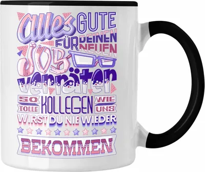 Produktbild von Trendation - Jobwechsel Tasse Geschenk Kollege Kollegin Neuer Job Abschied Spruch Verräter Abschiedsgeschenk (Schwarz)