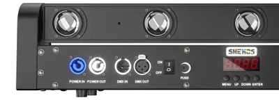 Zdjęcie produktu dla Światło ruchome LED – zestaw 2 sztuk, moc 8 × 12 W – RGBW – sterowanie DMX – walizka transportowa – napięcie 100–240 V – oświetlenie sceniczne dla DJ-ów
