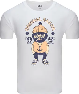 Produktbild von Diarbo Herren T-Shirt mit Meeresdruck Cooler Matrose Weiß Gr.L