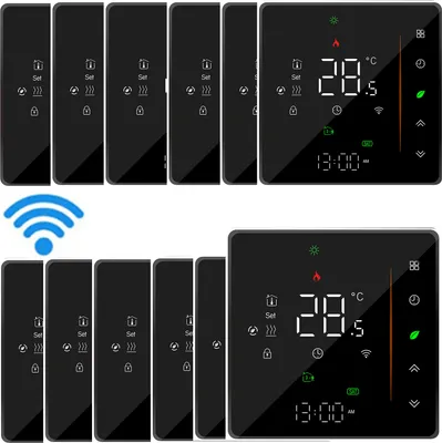 Obrázek produktu pro WiFi Digitální pokojový termostat LCD Termostat pro 16A elektrické podlahové vytápění Týdenní programovatelný nástěnný termostat Podpora mobilní aplikace APP/hlasové ovládání Kompatibilní s Alexa/Google