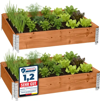 Produktbild von Garronda 2 Stück Holzaufsatzrahmen für Palette Aufbewahrungskiste aus Holz Hochbeete Holzkiste Braun