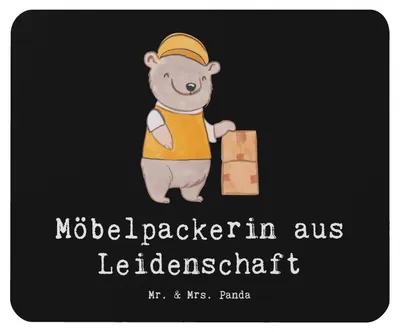 Produktbild von Mr. & Mrs. Panda Mouse Pad Möbelpackerin Leidenschaft - Schwarz - Geschenk, Umzugsfirma, Spruch, Mousepad, pc mauspad, mausteppich, Lustig, Umzugsservice, laptop