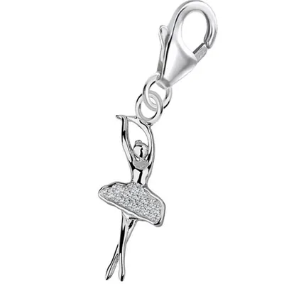 Echtsilber Tänzerin Charm Anhänger in Ballerina-Form für Charmketten

