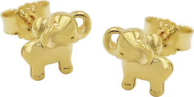 Produktbild von Paar Ohrstecker kleine Elefanten 6x7mm aus 9Kt 375 Gold Gelbgold glänzend