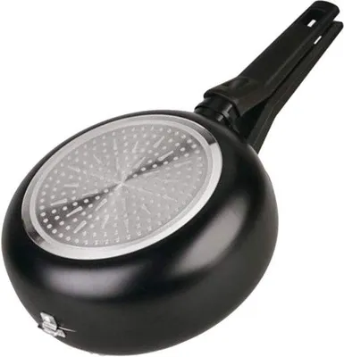 Produktbild von Famanu Doppelpfanne zum Wenden von Kartoffelomeletten - Induktion - Schwarz - Durchmesser 24 cm