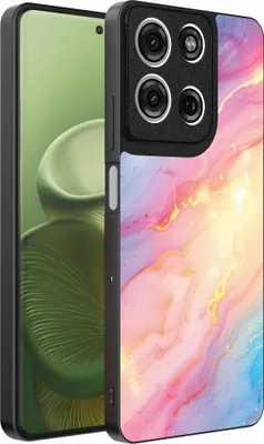 Produktbild von Geeignet für Motorola Edge 60 Telefon Fall mit Regenbogen Glitter Marble Print - TPU Backcover Fall Regenbogen Glitter Marble Design - Smartphonica