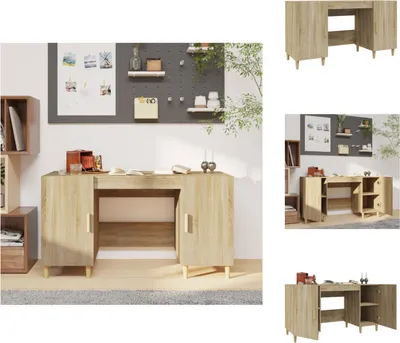 Produktbild von vidaXL Schreibtisch Sonoma-Eiche 140x50x75 cm Holzwerkstoff -  Schreibtische