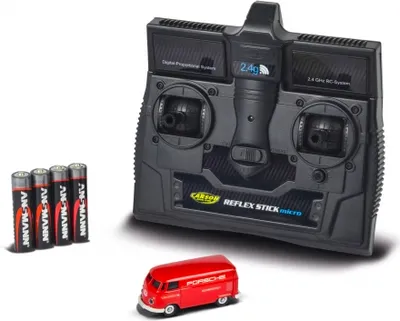 Produktbild von Carson 1:87 VW T1 Bulli 1:87 VW T1 Bus Kastenw. Porsche 2.4G 100% RTR H0 Bahn