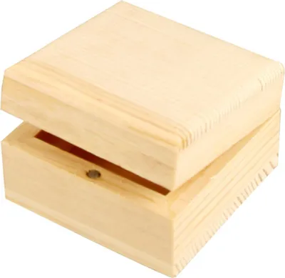Produktbild von Holz Schmuckkästchen - Dekorativ - 1 Stück - 6 cm x 6 cm x 3,5 cm