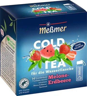 Produktbild von Meßmer Cold Tea fruchtig süße Melone Erdbeere 14 Teebeutel 38g