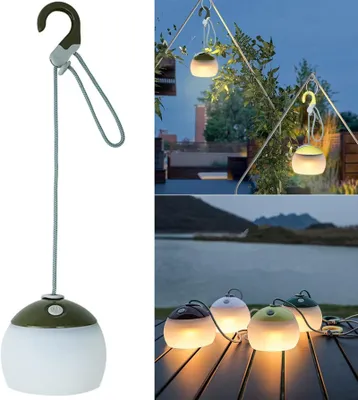 Produktbild von LED Campinglampe, 320 Lumen, 3 Lichtmodi, 2 Farben, 4000mAh Notstrombank, IPX5 Wasserdichte Camping Laternen USB C Wiederaufladbare LED Campinglampe