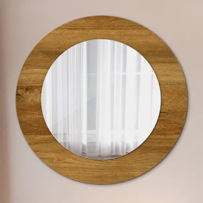 Produktbild von Spiegel - Mirror zum Wandspiegel Schlafzimmer – Schminkspiegel- rustikal Eiche- Ø60cm