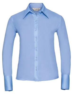 Image de Blouse Russell Collection, manches longues, sans repassage FK757 (4XL) (bleu clair)