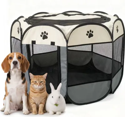 Image de Parc pliable pour animaux d'intérieur et d'extérieur, résistant aux intempéries