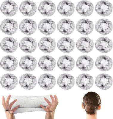 Image de 30 filets à cheveux professionnels pour une coiffure soignée