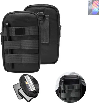 Produktbild von K-S-Trade Holster Gürtel Tasche kompatibel mit Infinix Note 30i Handy Tasche Schutz Hülle dunkel-grau viele Fächer, 1x