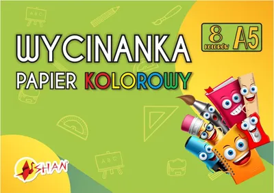 Obrázok produktu pre Papier Zeszyt do wycinanek A5 8 arkuszy Shan
