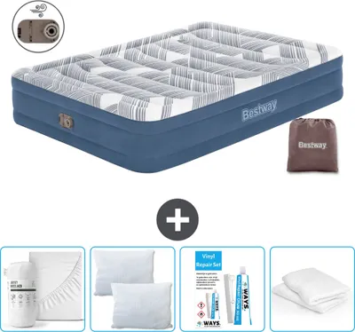 Produktbild von Bestway Luftmatratze - 2-Personen - 152 x 203 x 36 cm - Blau - Inklusive Zubehör