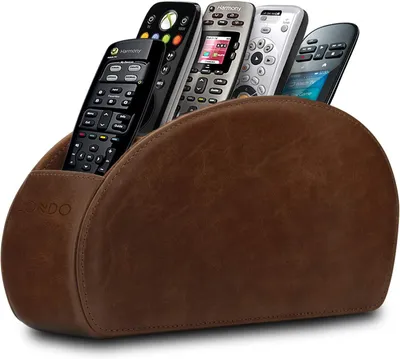 Productafbeelding van Voor Afstandsbediening - 5 vakken - Ruimte voor DVD - - Blu - Ray - - TV of Apple TV - Afstandsbedieningen - Italiaans Echt Leder met Suède Voering