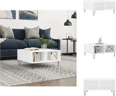 Image de vidaXL Table basse blanche 60x60x30 cm Bois composite - Tables basses
