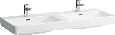 Produktbild von Doppelwaschtisch PRO S 1200x460mm m Überlauf ohne Hahnloch weiß
