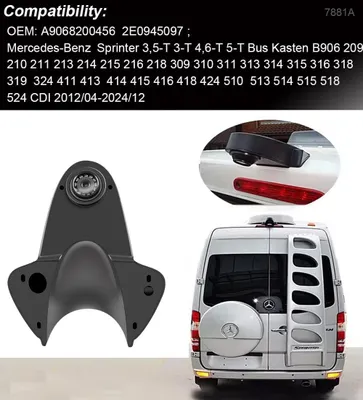 Immagine prodotto di Telecamera per la retromarcia + specchietto retrovisore da 7 pollici, per Mercedes Benz Sprinter B906, 209, 210, 211, 213, 214, 215, 216, 218, 309, 310, 311, 313, 314, 315, 316, 31