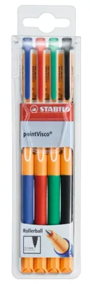 Produktbild von Tintenroller - STABILO pointVisco - 4er Pack - blau, rot, grün, schwarz