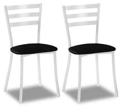 2 Küchenstühle, Metall, schwarz, Sitzhöhe 45 cm