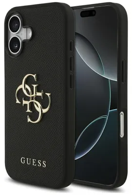 Obrázek produktu pro Guess – Hardcase 4G Grained Big and Classic Logo pouzdro na iPhone 17 – černé