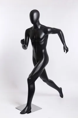 Produktbild von Abstrakte laufend mann PM-O-8 Männlich sportlich schick mode männliche Schaufensterpuppe schwarz matt