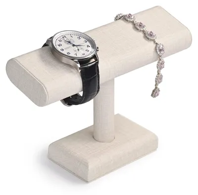 Produktbild von Uhrenständer Uhrenhalter Schmuckständer - Kunstleder - Vertikal - 20 x 6 x 14 cm - Schwarz - Für Schmuck und Armbänder
