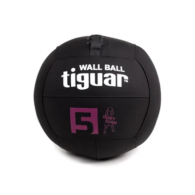 Immagine prodotto di tiguar Wall Ball Palla medica da 5 kg per allenamento funzionale, cross-training, allenamento di stabilizzazione e riabilitazione, diametro 32 cm, antiscivolo, nero