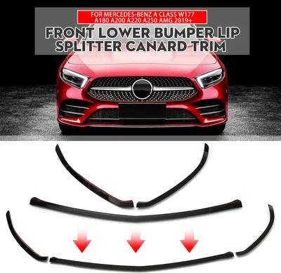Zdjęcie produktu dla AUDEW Przedni dolny zderzak Splitter Canard Edge dla Mercedes-Benz Klasy A W177 A35 A180 A200 A220 A250 2019+