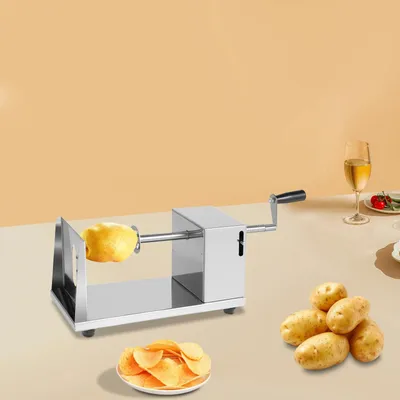 Produktbild von Kartoffel Spiralschneider - Manuelle Gemüseschneidemaschine - 4 Klingen - Edelstahl 430 - Für Kartoffeltürme und Tornado Chips zuhause
