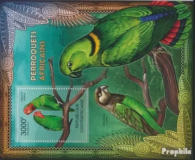 Produktbild von Briefmarken Zentralafrikanische Republik 2012 Mi Block 949 (kompl. Ausgabe) postfrisch Papageien aus Afrika