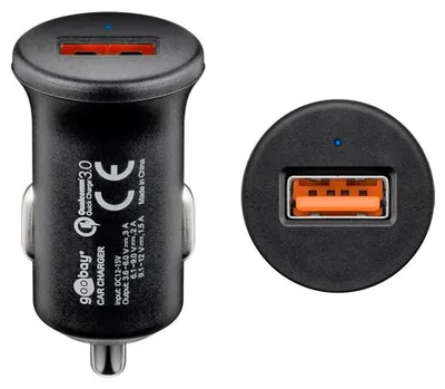 Produktbild von Quick Charge USB-Auto-Schnellladegerät (18 W), Kfz-Ladeadapter mit Quick Charge 3.0 (18 W), schwarz.