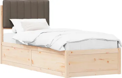 Obrázok produktu pre Rám postele s čalúneným čelom Sivohnedá 75 x 190 cm